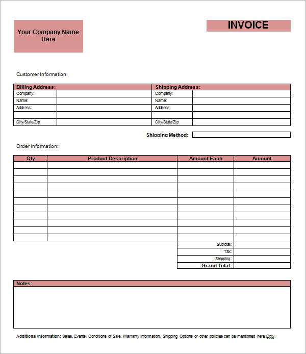 Blank Commercial Invoice Template Business 36918 Hot Sex Picture