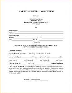 page rental agreement house rental agreement