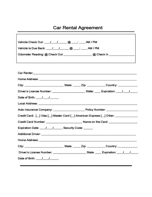 1 page rental agreement