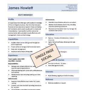 page resume template one page resume template oletb