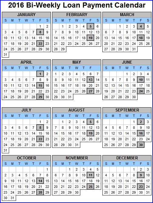 2016 Biweekly Payroll Calendar | Template Business