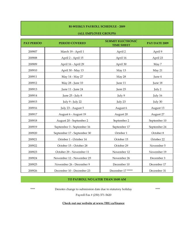 2017 biweekly payroll calendar template