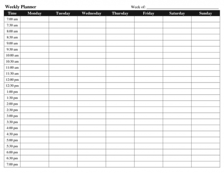 24 Hour Planner Template