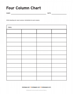 colum chart brainpop four column chart