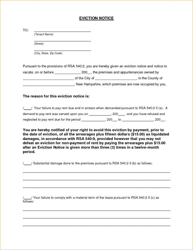Printable Eviction Notice Template Florida
