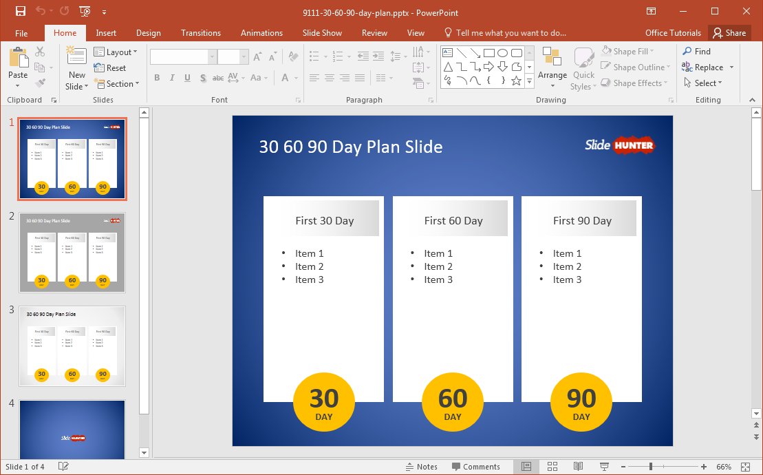 30 60 90 day plan template powerpoint