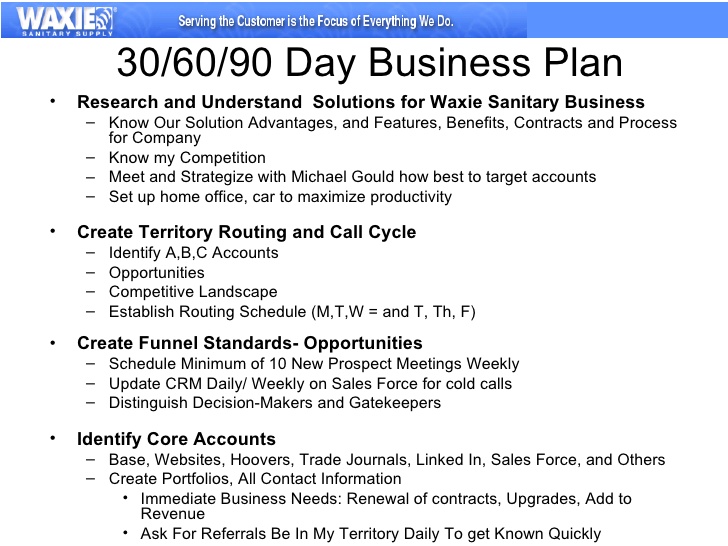 30 60 90 day plan example sales