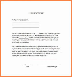 day eviction notice form sample late payment notice late rent payment letter