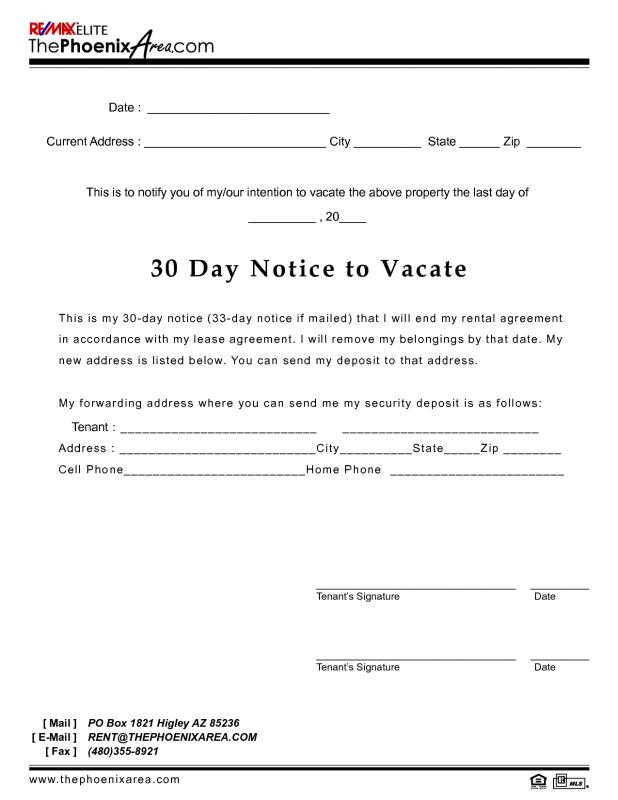 30 Day Notice To Landlord California Template | Template Business