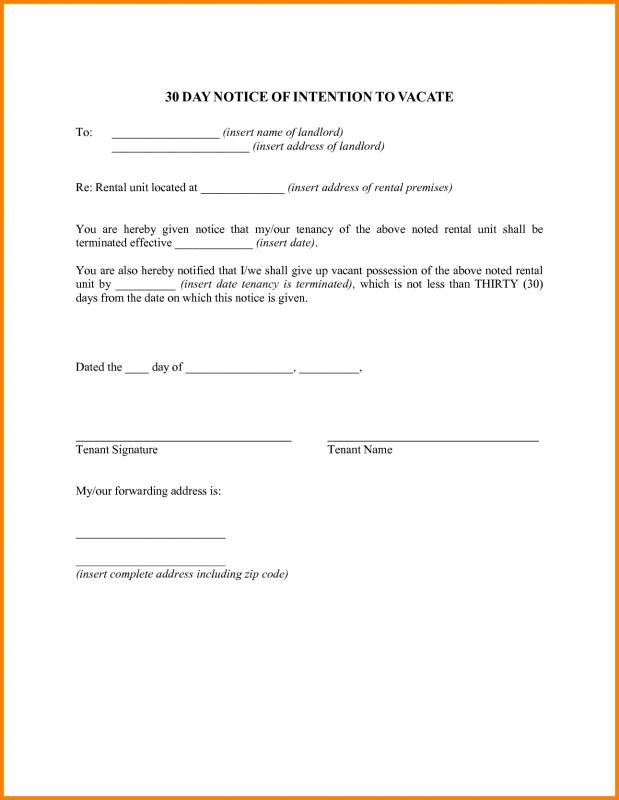 30 Days To Vacate Texas Form - Georgia Notice To Vacate ...