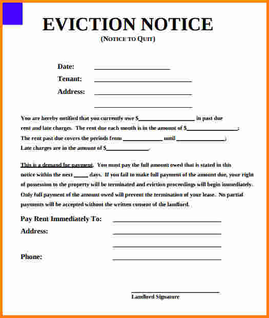 Eviction Letter Template California