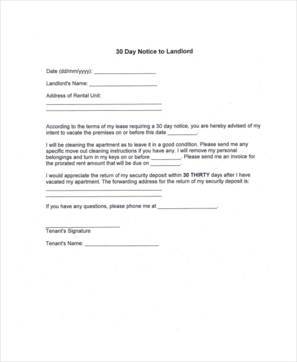 60 Day Notice To Landlord Pdf