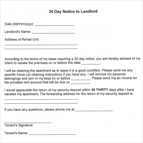 30 day notice to landlord pdf