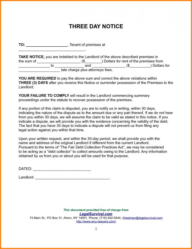 30 day notice to landlord template