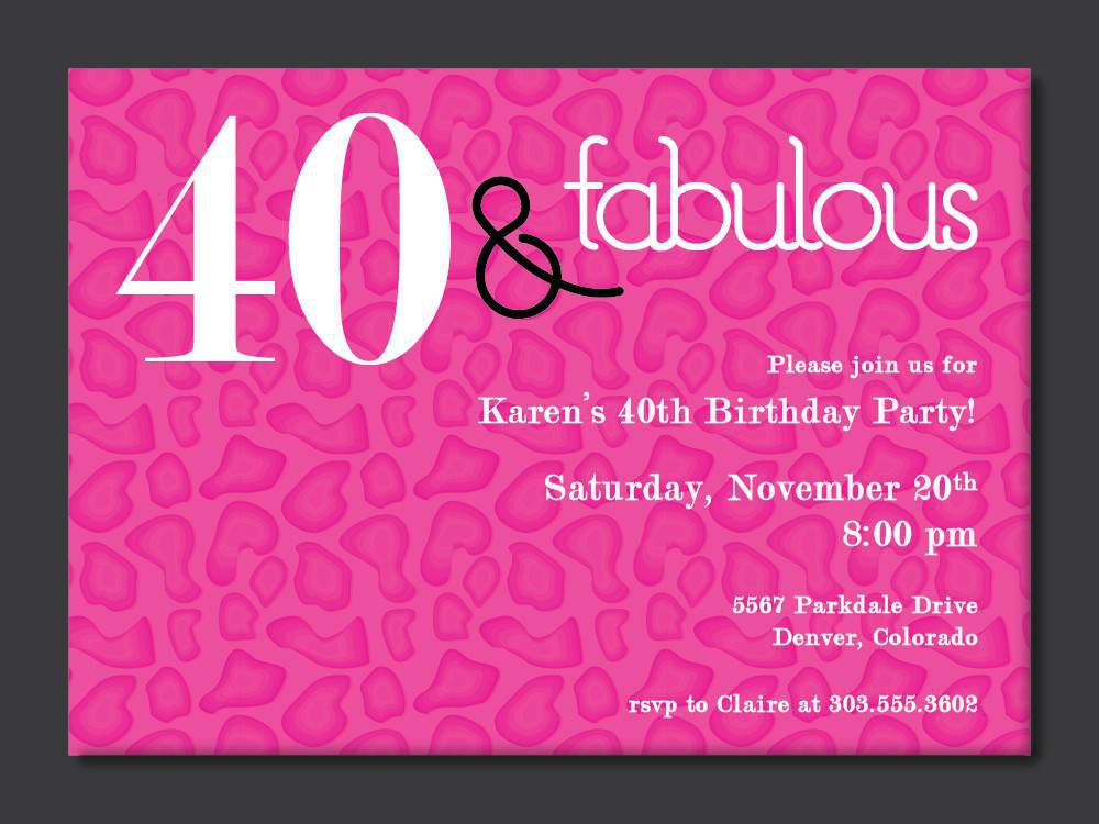 40th bday invitation