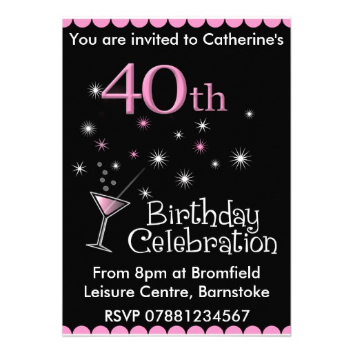 40th bday invitation