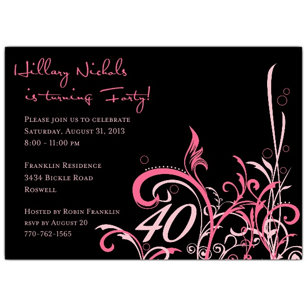 40th bday invitation