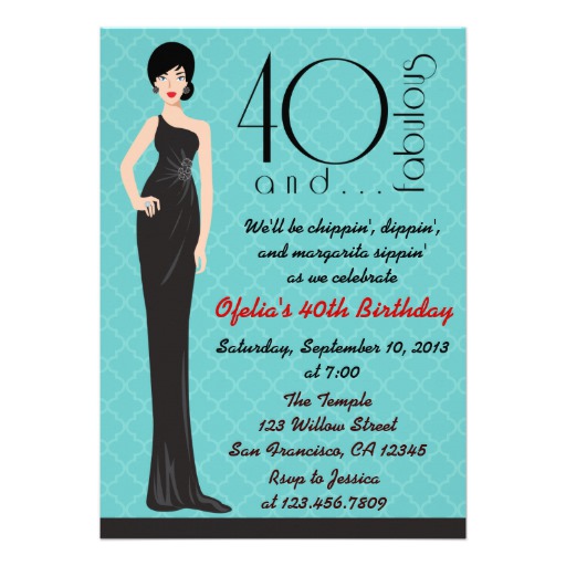 40th bday invitation