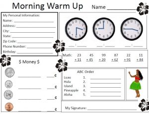 year plan template hawaiian