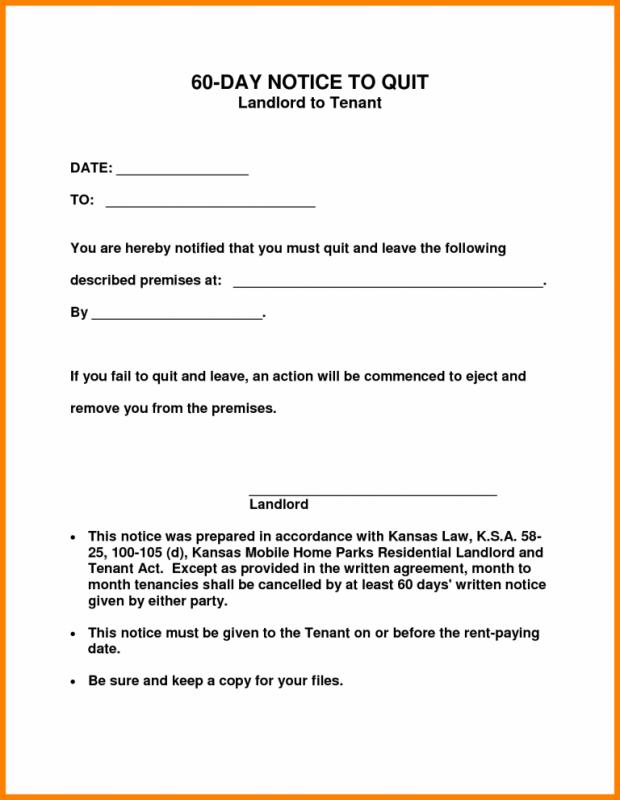 60 Day Notice To Vacate Template Template Business