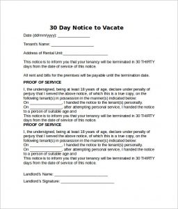 60 Day Notice To Vacate Template | Template Business