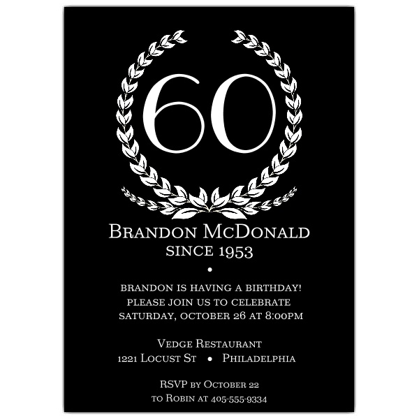 60 th birthday invites