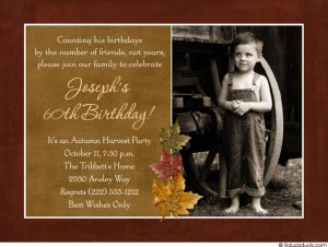 th birthday invites fall leaves photo birthday invitation th man