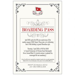 th bday party invitations invitation dave titanic theme