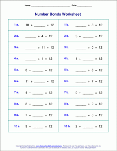 th grade algebra problems number bonds