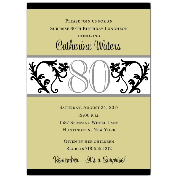 80th birthday invitation