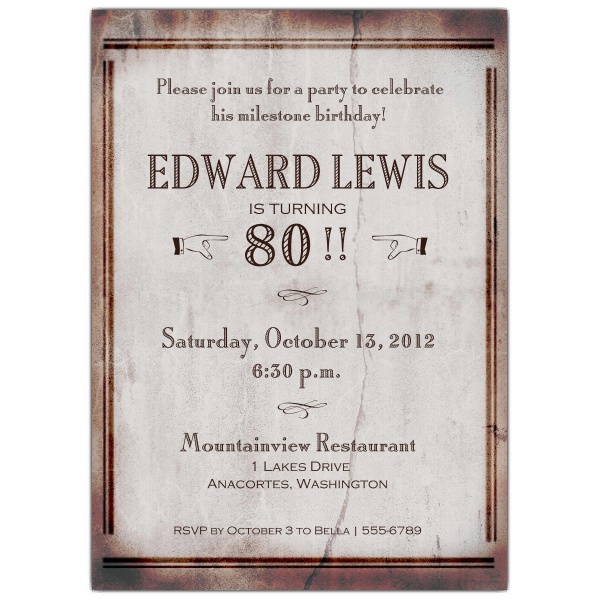 80th birthday invitations