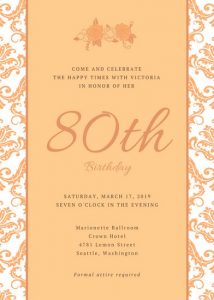 th birthday party invitations canva orange floral patterned th birthday invitation macekxnmova