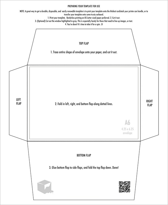 A6 Envelope Template Template Business