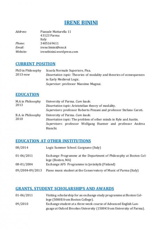 academic curriculum vitae