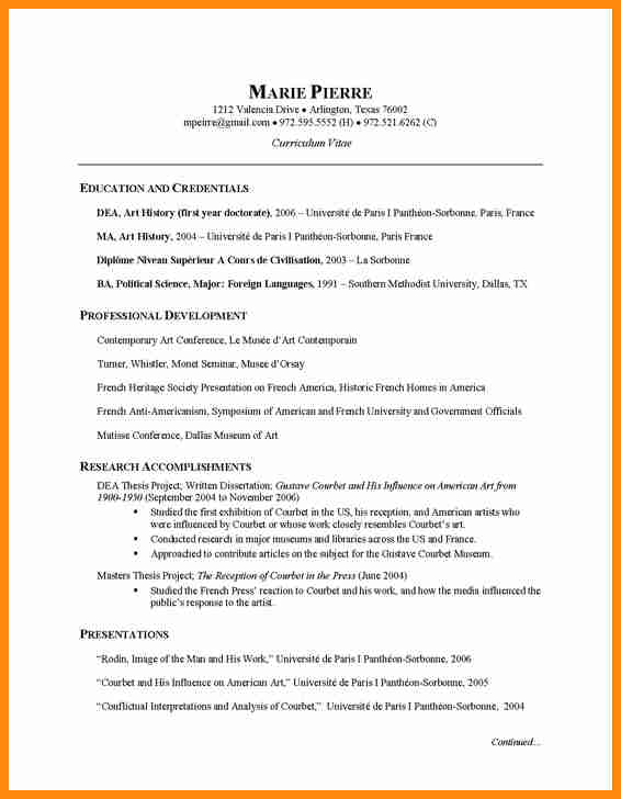 Academic Curriculum Vitae | Template Business