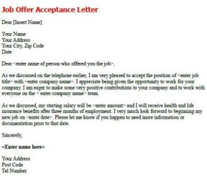 acceptance letter template negotiating job offer sample letter job offer letter sample template