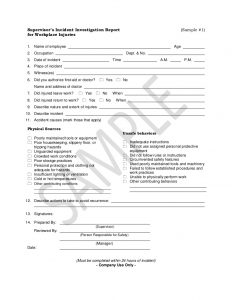 accident investigation form accident investigation report sample