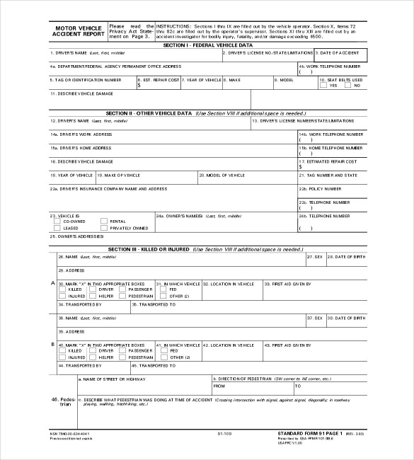 accident report form