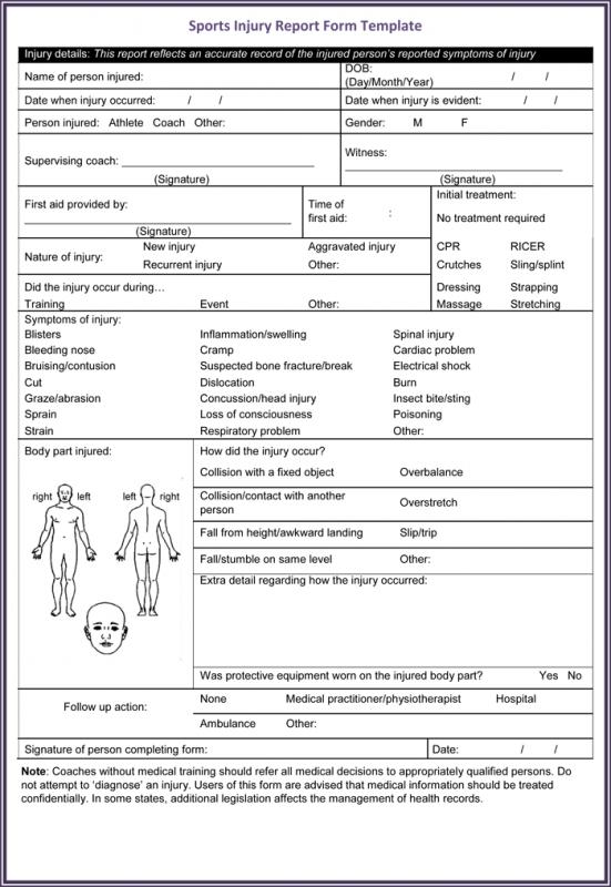 Accident Report Form Template Business