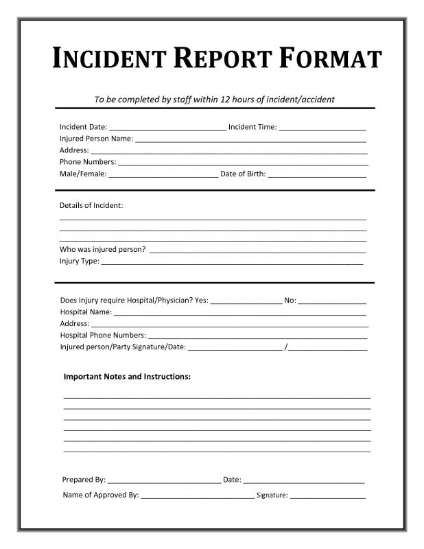 accident reporting template