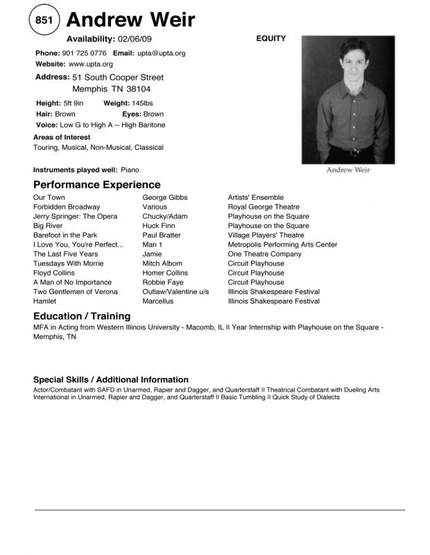 acting resume examples