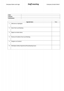 action plan formats staff meeting agenda minutes template