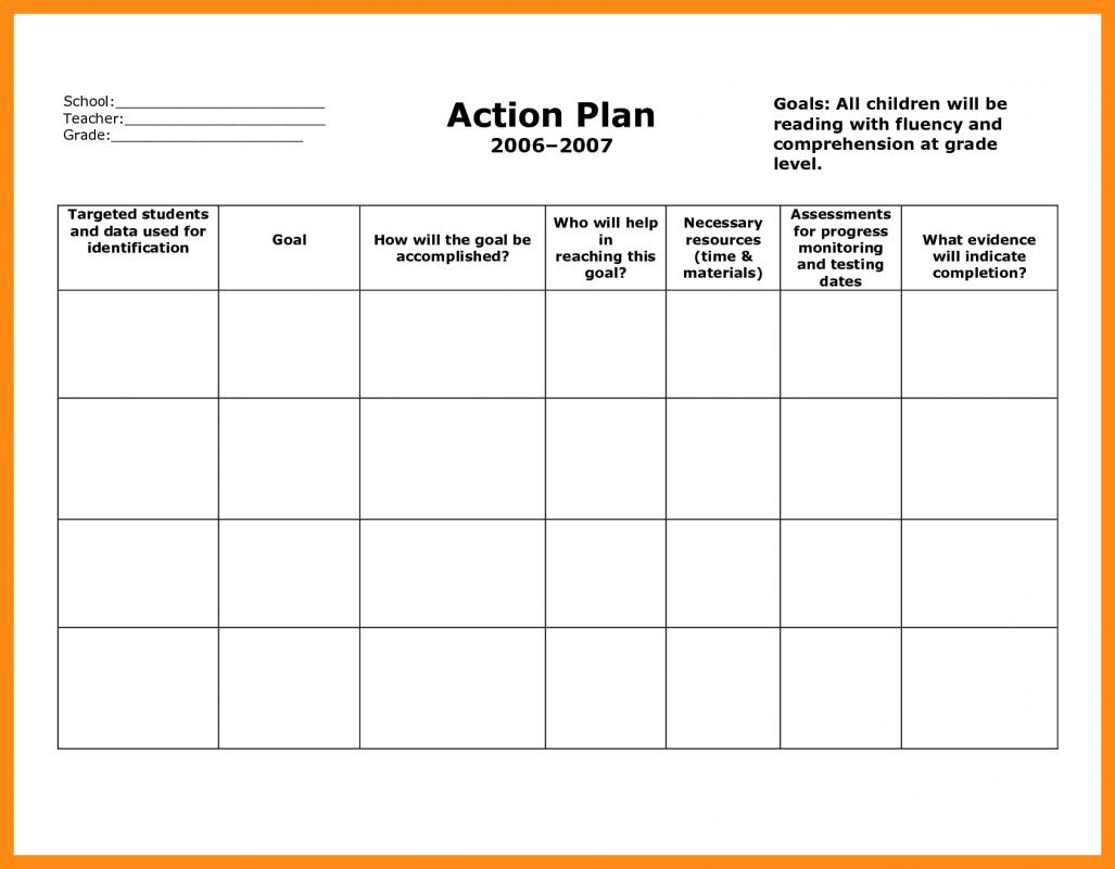 action plan template excel