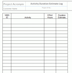 activity log template activityduraestimbig