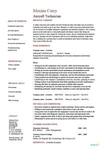 aircraft mechanic resume pic aircraft technician resume nov