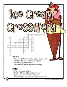 animal alphabet letters ice cream crossword game