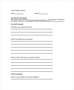 animal report template animal report template