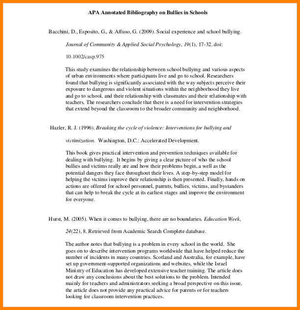 annotated bibliography examples apa 7