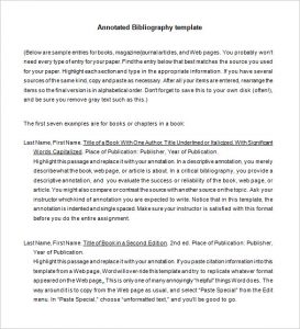 annotated bibliography template free annotated bibliography template