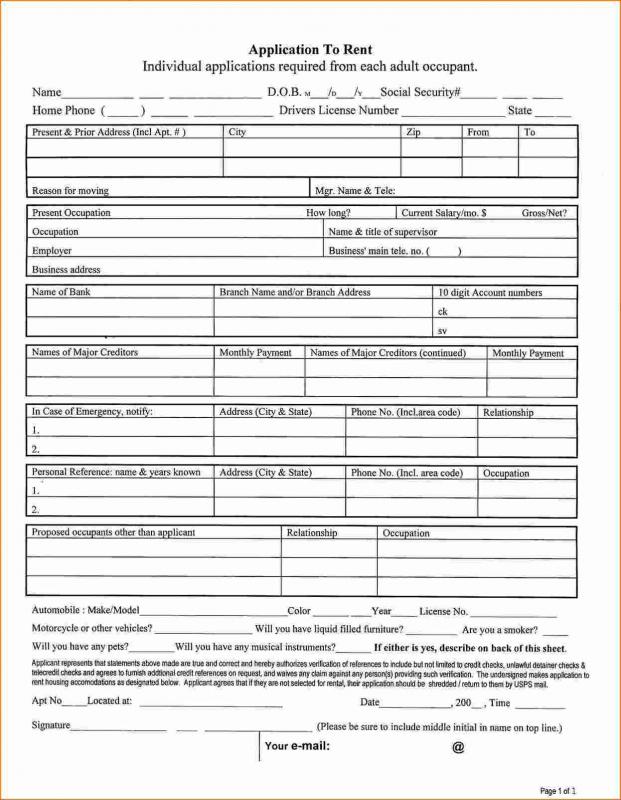 apartment application form